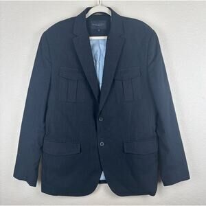Banana Republic Tailored Fit Navy Blue Pinstripe Sport Coat Suit Jacket Size 44R